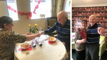 Residents enjoy romantic meal for Valentine’s Day at Tameside care home